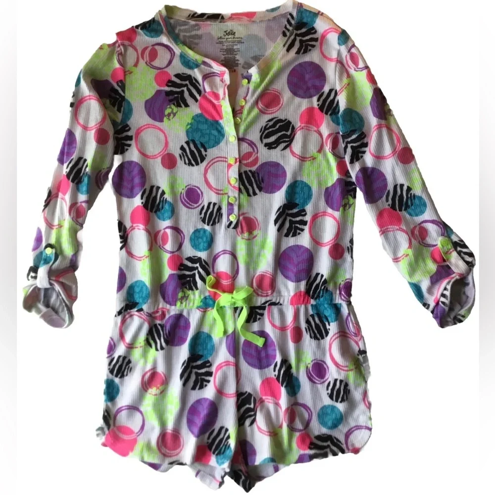 JUSTICE Girls size 16/18 THERMAL ROMPER PJ PAJAMA